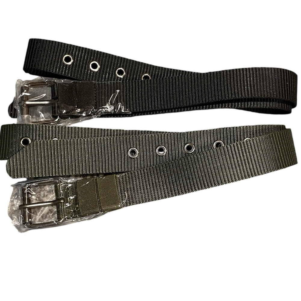 Set of Two Adjustable Black and Green Belts